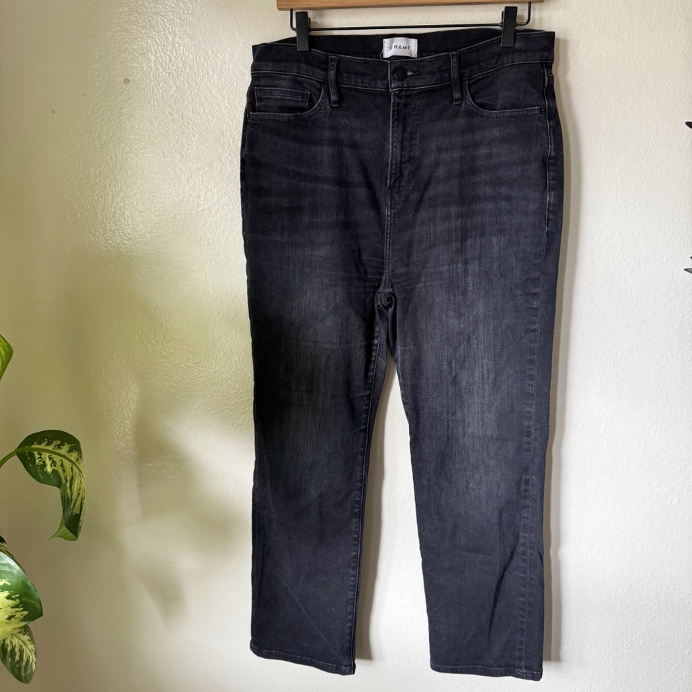 Frame | High Rise Straight Leg Jeans